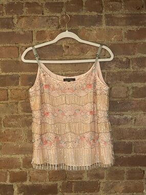 Nanette Lepore Pink Beaded Sequin Camisole